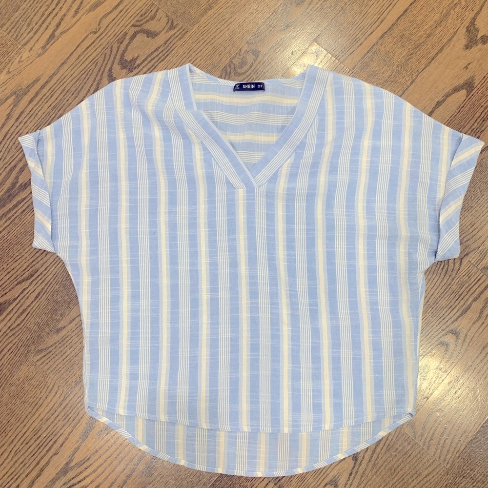 T-Shirt white and blue stripes
